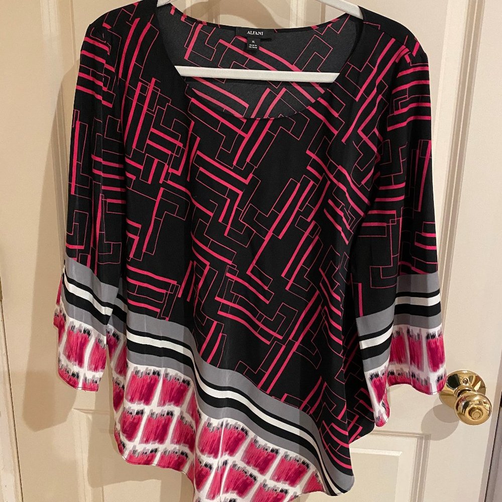Alfani Geometric Pattern Blouse - image 1